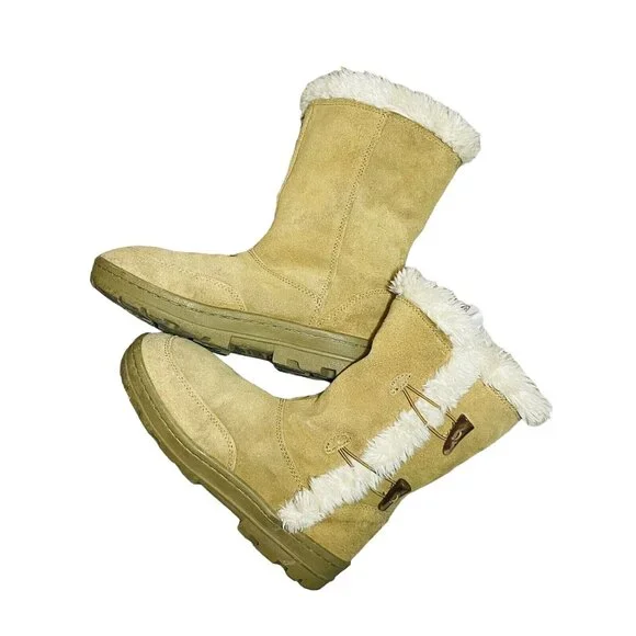 SONOMA Women's Mid Calf Boots Leather Suede Camel Tan Warm Aurora Sz 7.5 M - Picture 5 of 11